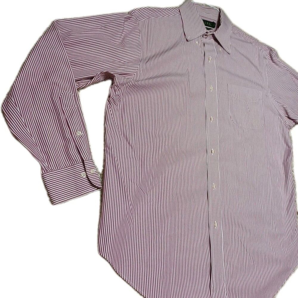 Lauren Ralph Lauren Mens Dress Shirt 16 34/35 Purple Striped Button Up LRL L - Picture 3 of 9
